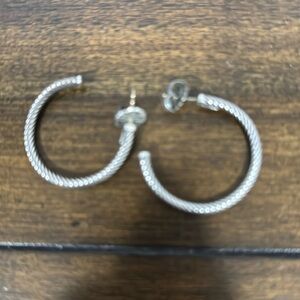 CABLE HOOPS IN SILVER DY INSPIRED